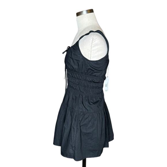 CIAO LUCIA Solid Black Gianluca Mini Dress LBD Cotton Women's Size XS NWT Short - Picture 3 of 9